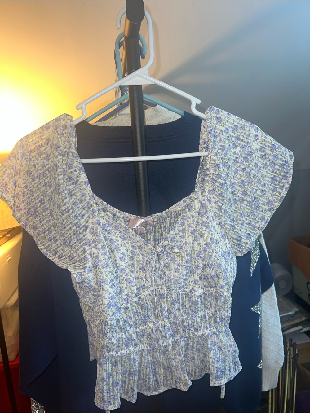 Dizzy Lavender Floral Smocked Mini Dress